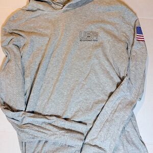 Vineyard Vines Gray USA Hooded Long-Sleeve Shirt